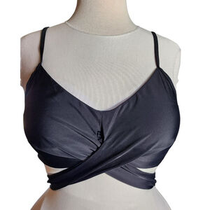 Sexy Black Wrap Around Tie Bikini Top Women's L